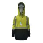 FR ARC Rated Softshell Fleece Coat made with PYRAD WINDSTOPPER PYFHHZHV HALF ZIPPER YWBLK