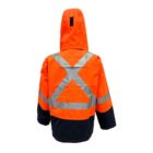 GORE TEX PYRAD EXTREME CAT 3 CSA FR ARC Rated Breathable High Visibility Rainwear Coat Orange Black back