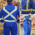 Avenger 7oz Flame Resistant FR Royal Blue Coveralls close ups