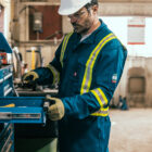 Bizflame 88 12 X Back Iona Xtra Flame Resistant FR525 coverall royal blue lifestyle shop