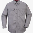 Bizflame Flame resistant FR grey Work Shirt front2027