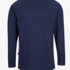 Bizflame flame resistant FR Antistatic Crew Neck navy long sleeve shirtfront1