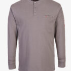 Bizflame flame resistant FR Antistatic grey Henley long sleeve shirtfront1 1