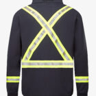 Flame ResistantFR Striped Fleece Navy Mens Jacket waist stripingback