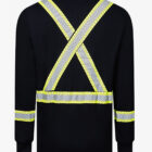 Front Line 6.9oz Segmented Striped Henley FR Navy long sleeve shirtreverse2025
