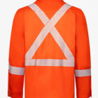 Ultrasoft Hi Vis FR Deluxe Serpentine Segmented Orange Striped Work Shirt back2025