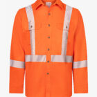 Ultrasoft Hi Vis FR Deluxe Serpentine Segmented Orange Striped Work Shirt2026