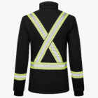 Womens FR Segmented Striped Fleece Full Zip Navy Jacketback2025