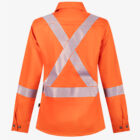 Womens flame resistant FR Deluxe Segmented Striped Work Shirt back2025 1