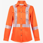 Womens flame resistant FR Deluxe Segmented Striped Work Shirt2026 1