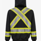 portwest bizflame knit 10oz 4inch segmented striped FR black hoodieback 1