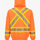 portwest bizflame knit 10oz 4inch segmented striped FR hi vis orange hoodieback 1